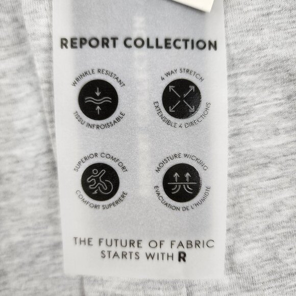Report Collection Men Medium Light Gray Lux Knit 4-Way Stretch L/S Button Up NWT - Picture 7 of 9